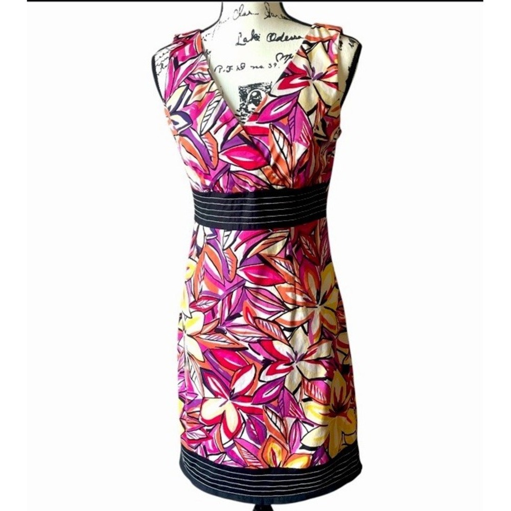 dBy Ltd. Multicolor Floral Print Sleeveless Sheath Y2K Dress‎ Women's 6